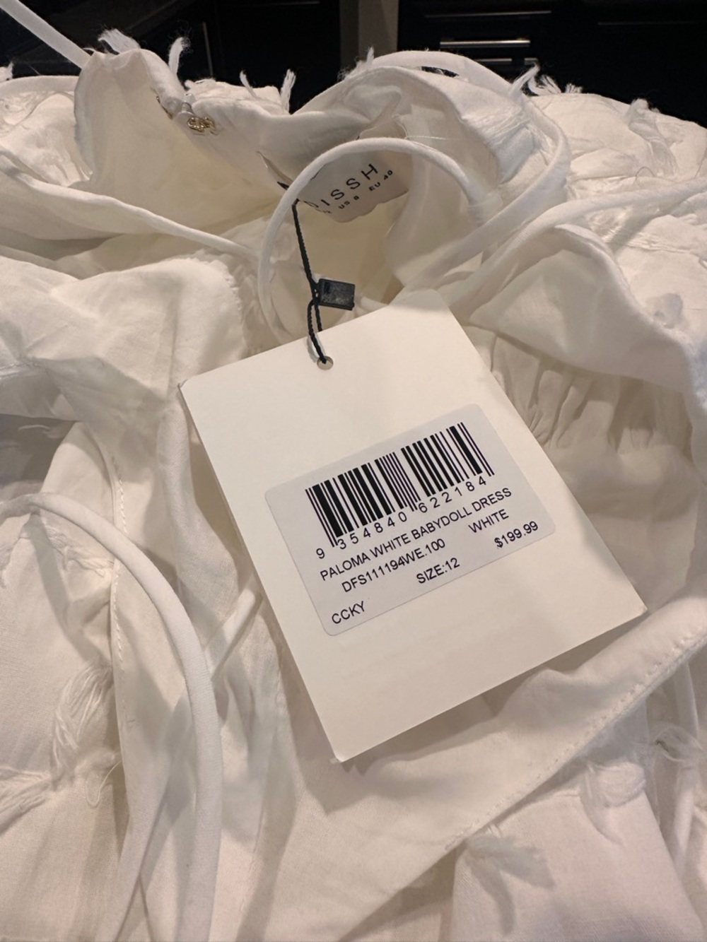 Paloma White Babydoll Midi dress by Dissh - Picture 6 of 8